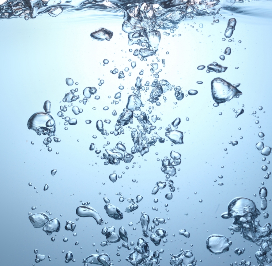 Water bubbles.