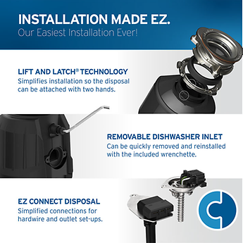 InSinkErator 生ごみ処理機 Power 1.0HP with EZ Connect Cord & Hardwire Adapter | InSinkErator US